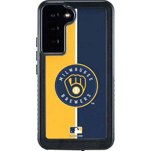 MLB Milwaukee Brewers Split Galaxy S24 Plus Waterproof Case