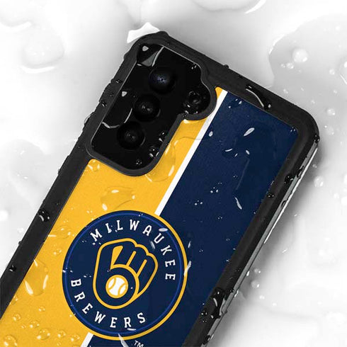 MLB Milwaukee Brewers Split Galaxy S24 Plus Waterproof Case