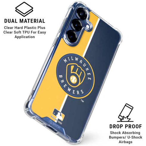 MLB Milwaukee Brewers Split Galaxy S25 Clear Case