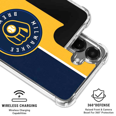 MLB Milwaukee Brewers Split Galaxy S26 Plus Clear Case