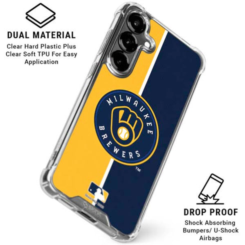 MLB Milwaukee Brewers Split Galaxy S26 Plus Clear Case
