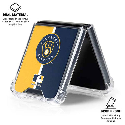 MLB Milwaukee Brewers Split Galaxy Z Flip6 Clear Case