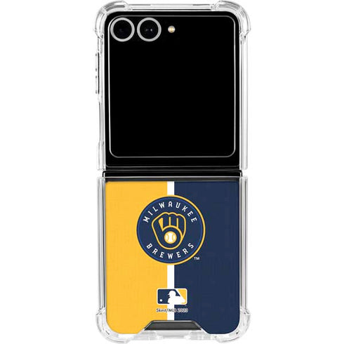 MLB Milwaukee Brewers Split Galaxy Z Flip7 Clear Case