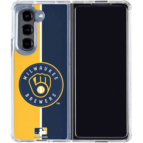 MLB Milwaukee Brewers Split Galaxy Z Fold5 5G Clear Case