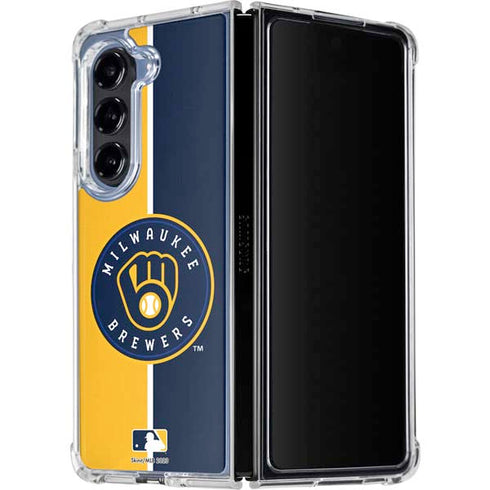 MLB Milwaukee Brewers Split Galaxy Z Fold5 5G Clear Case