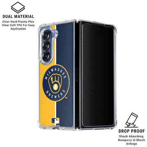 MLB Milwaukee Brewers Split Galaxy Z Fold7 Clear Case