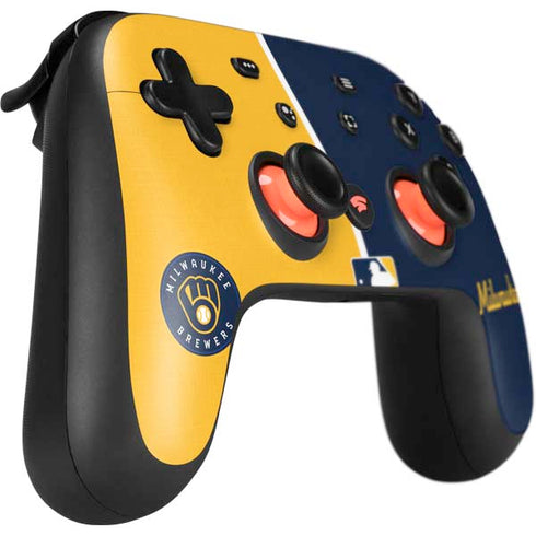 MLB Milwaukee Brewers Split Google Stadia Controller Skin