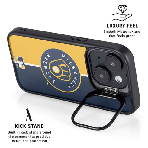 MLB Milwaukee Brewers Split iPhone 14 Plus Kickstand Case
