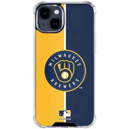 MLB Milwaukee Brewers Split iPhone 15 Clear Case