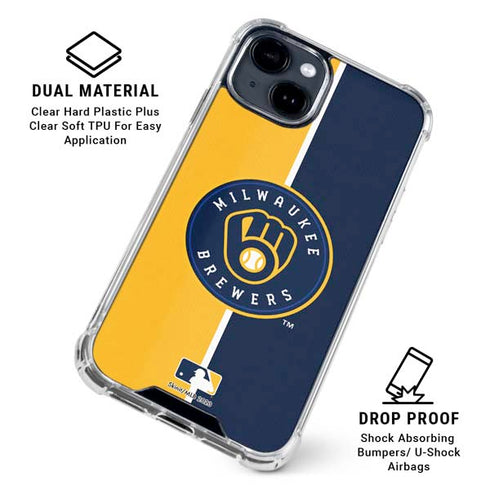 MLB Milwaukee Brewers Split iPhone 15 Clear Case