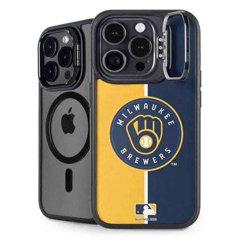 MLB Milwaukee Brewers Split iPhone 15 Pro Kickstand Case