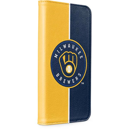 MLB Milwaukee Brewers Split iPhone 15 Pro Max Folio Case