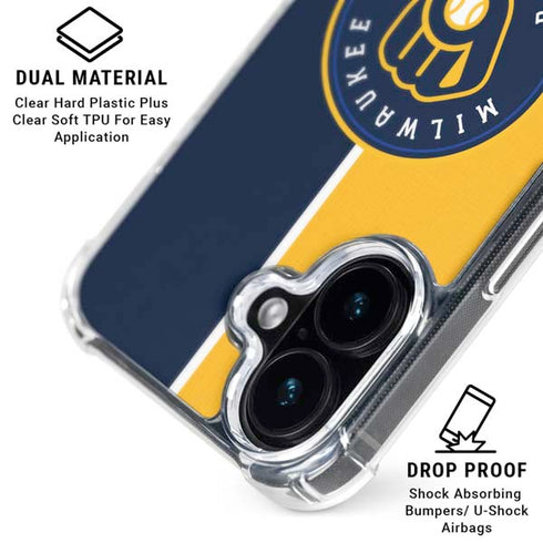 MLB Milwaukee Brewers Split iPhone 16 MagSafe Case