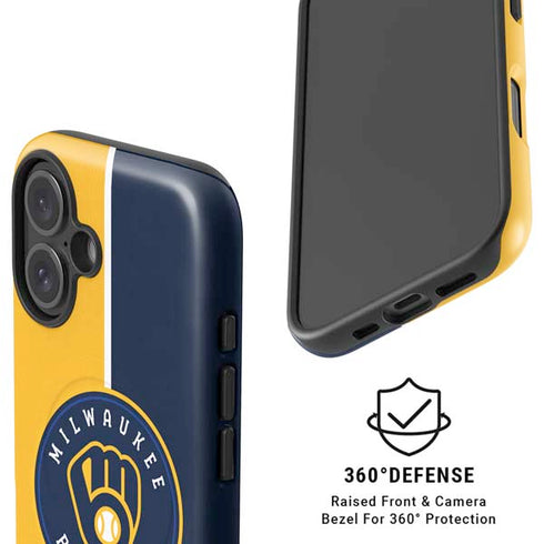 MLB Milwaukee Brewers Split iPhone 16 Plus Magsafe Impact Case