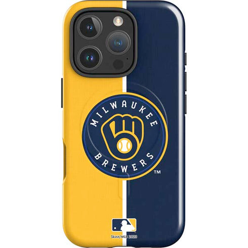 MLB Milwaukee Brewers Split iPhone 16 Pro Magsafe Impact Case