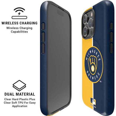 MLB Milwaukee Brewers Split iPhone 16 Pro Magsafe Impact Case