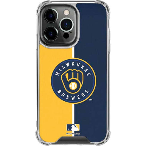 MLB Milwaukee Brewers Split iPhone 16 Pro Max Clear Case