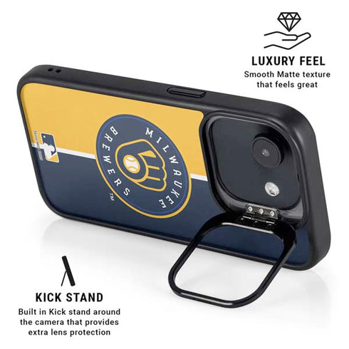 MLB Milwaukee Brewers Split iPhone 16e Kickstand Case