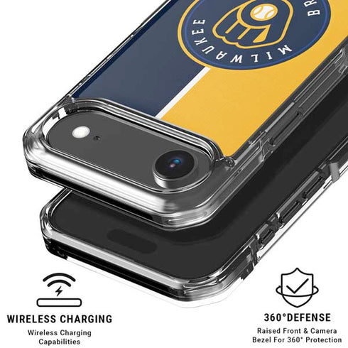 MLB Milwaukee Brewers Split iPhone 17 Air Clear Case