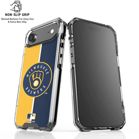 MLB Milwaukee Brewers Split iPhone 17 Air Clear Case