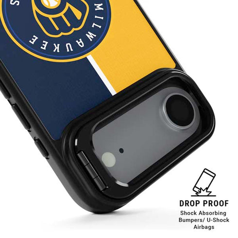 MLB Milwaukee Brewers Split iPhone 17 Air Kickstand Case