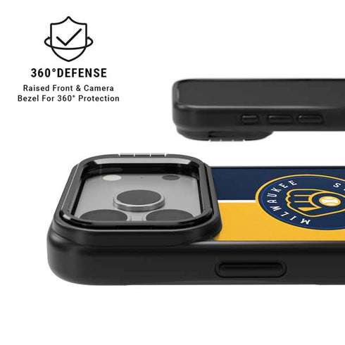 MLB Milwaukee Brewers Split iPhone 17 Pro Kickstand Case