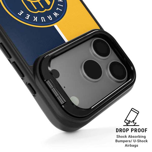 MLB Milwaukee Brewers Split iPhone 17 Pro Kickstand Case