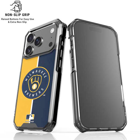 MLB Milwaukee Brewers Split iPhone 17 Pro Max Clear Case