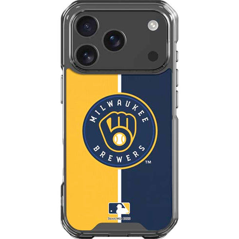 MLB Milwaukee Brewers Split iPhone 18 Pro Clear Case