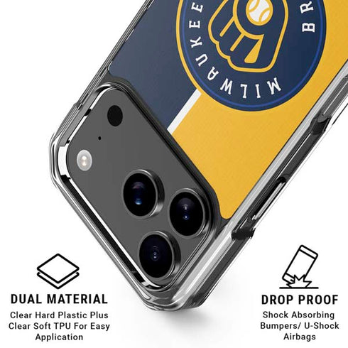 MLB Milwaukee Brewers Split iPhone 18 Pro Clear Case