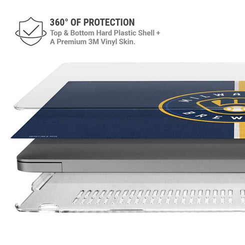 MLB Milwaukee Brewers Split MacBook Pro 14in (2021-24) Case plus Skin