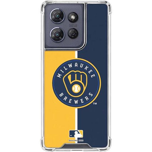 MLB Milwaukee Brewers Split Moto G 5G (2025) Clear Case