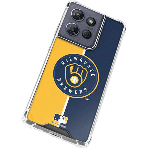 MLB Milwaukee Brewers Split Moto G 5G (2025) Clear Case