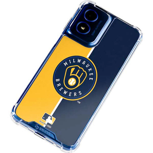 MLB Milwaukee Brewers Split Moto G Play 4G (2024) Clear Case