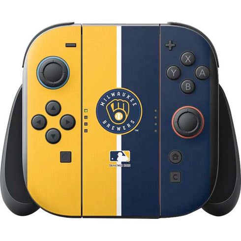 MLB Milwaukee Brewers Split Nintendo Switch 2 (2025) with Joy-Con Skin