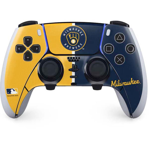 MLB Milwaukee Brewers Split PS5 DualSense Edge Pro Controller Skin