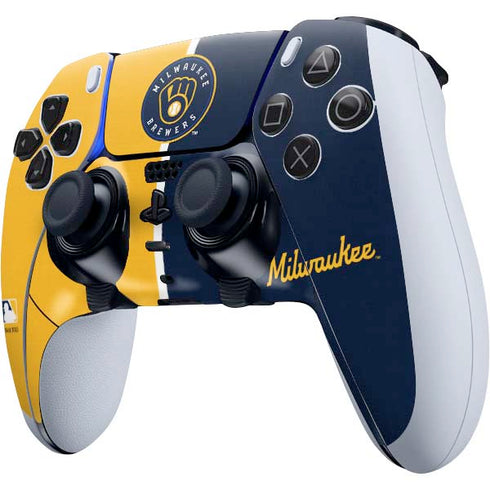 MLB Milwaukee Brewers Split PS5 DualSense Edge Pro Controller Skin