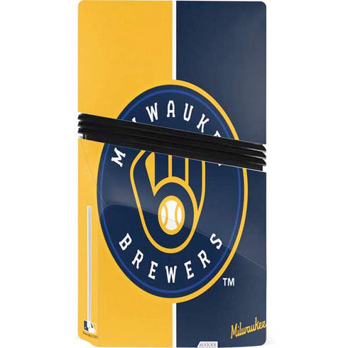 MLB Milwaukee Brewers Split PS5 Pro Disk Console Skin