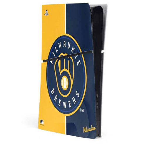 MLB Milwaukee Brewers Split PS5 Slim Digital Edition Console Skin