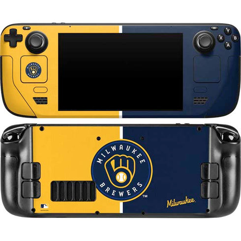 MLB Milwaukee Brewers Split Steam Deck Handheld Gaming Computer Skin