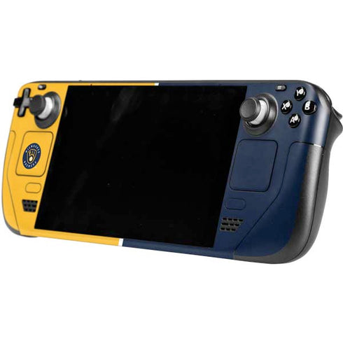 MLB Milwaukee Brewers Split Steam Deck Handheld Gaming Computer Skin
