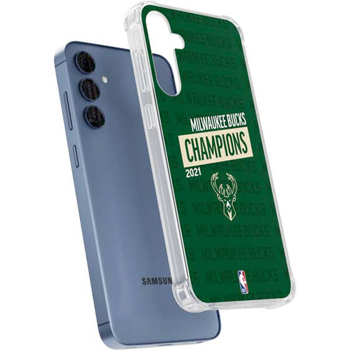 NBA Milwaukee Bucks 2021 Champions Galaxy A35 5G Clear Case