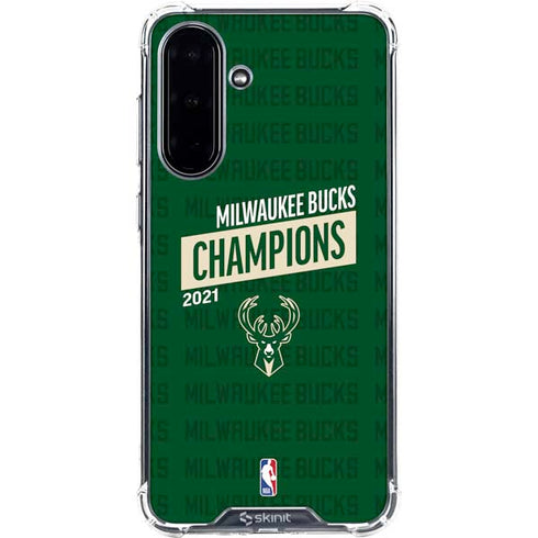 NBA Milwaukee Bucks 2021 Champions Galaxy A36 5G Clear Case