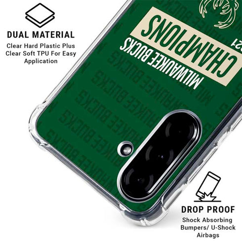 NBA Milwaukee Bucks 2021 Champions Galaxy A36 5G Clear Case
