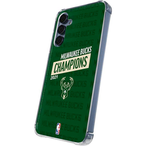 NBA Milwaukee Bucks 2021 Champions Galaxy A55 5G Clear Case