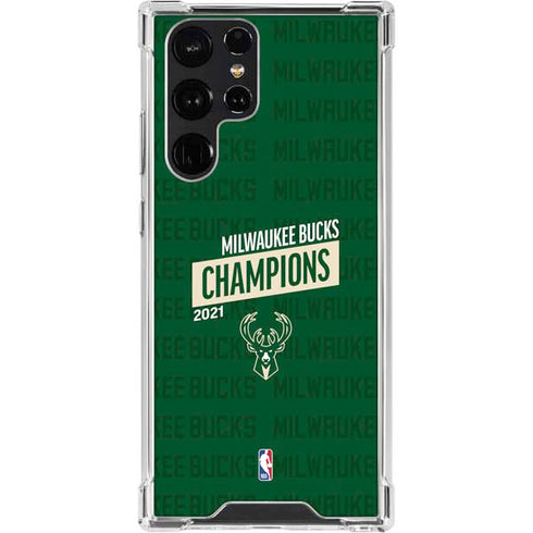 NBA Milwaukee Bucks 2021 Champions Galaxy S23 Ultra Clear Case