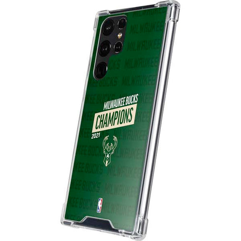 NBA Milwaukee Bucks 2021 Champions Galaxy S23 Ultra Clear Case