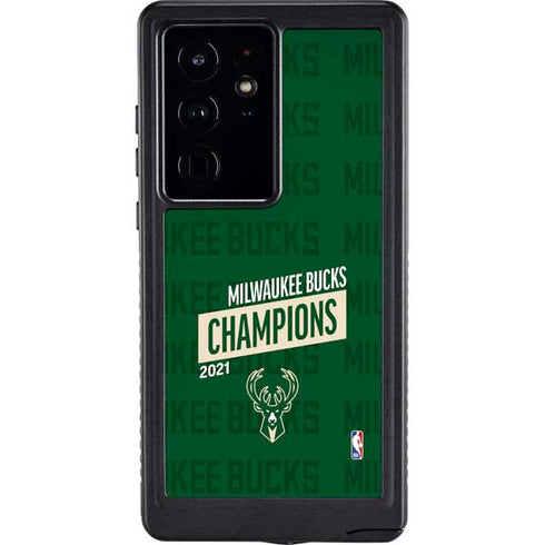 NBA Milwaukee Bucks 2021 Champions Galaxy S24 Ultra Waterproof Case