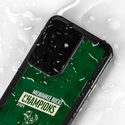 NBA Milwaukee Bucks 2021 Champions Galaxy S24 Ultra Waterproof Case
