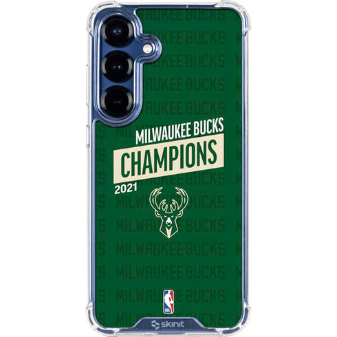 NBA Milwaukee Bucks 2021 Champions Galaxy S25 Plus Clear Case